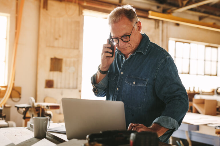 Senior contractor working in a shop representing a business evaluating if Google Ads PPC is the right fit